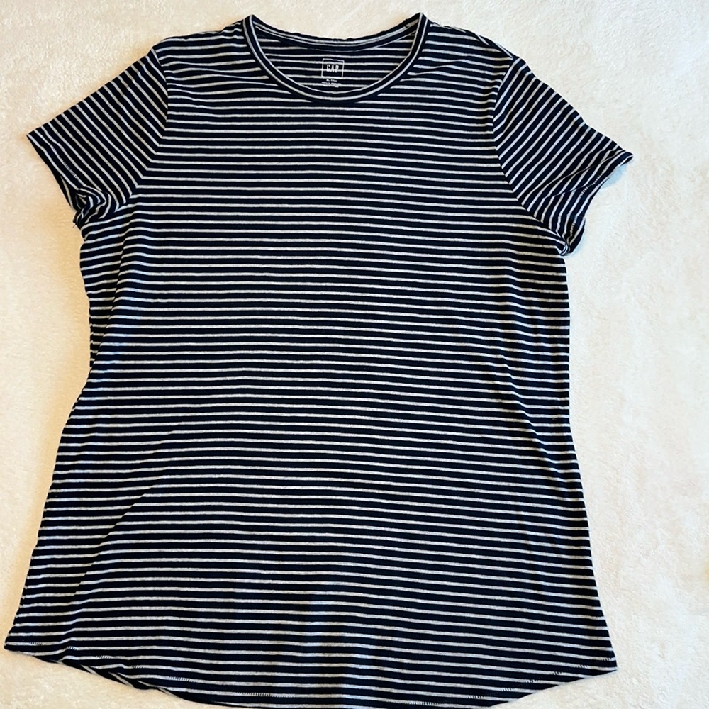 GAP vintage wash tee navy grey striped size XL Tall